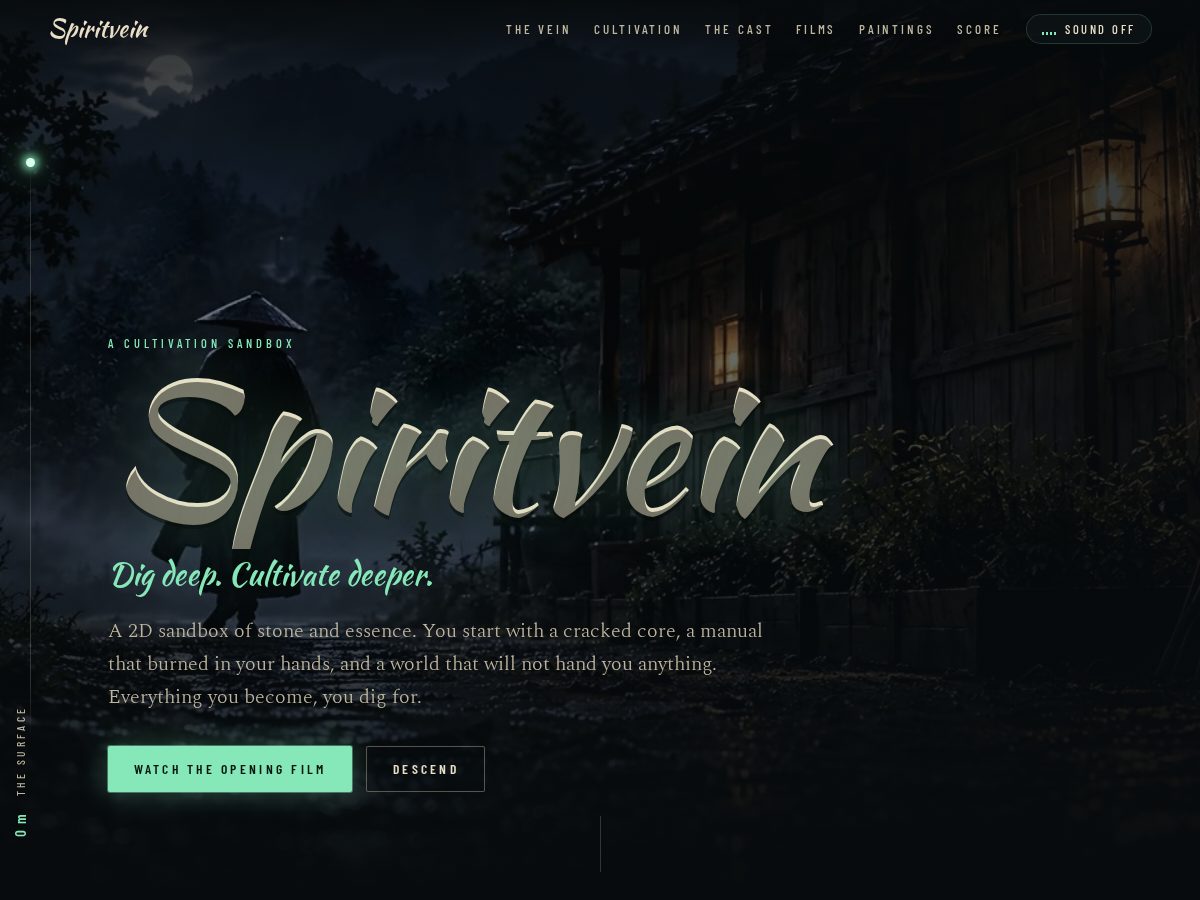 Landing-page snapshot of spiritvein.com