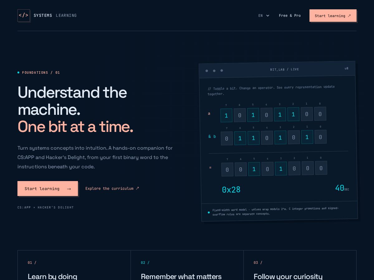 Landing-page snapshot of systemslearning.app