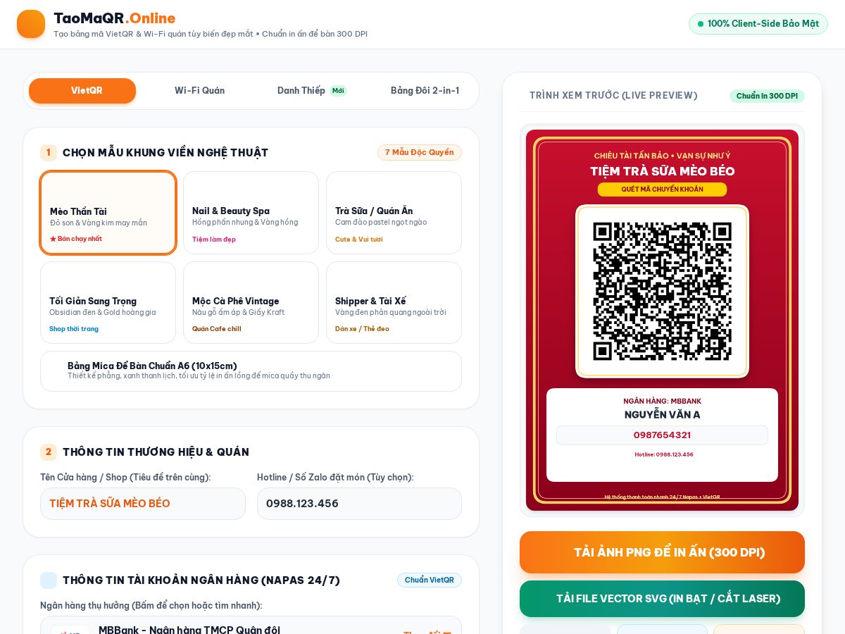 Landing-page snapshot of taomaqr.online