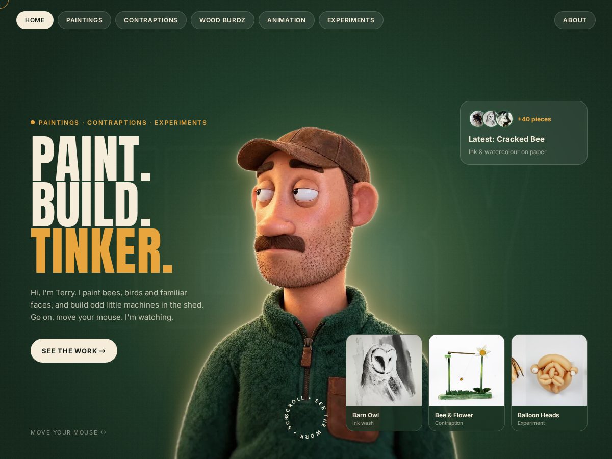 Landing-page snapshot of terrypaints.com