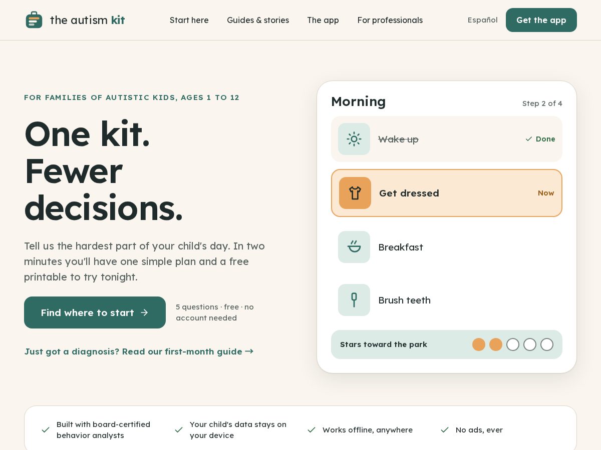 Landing-page snapshot of theautismkit.com