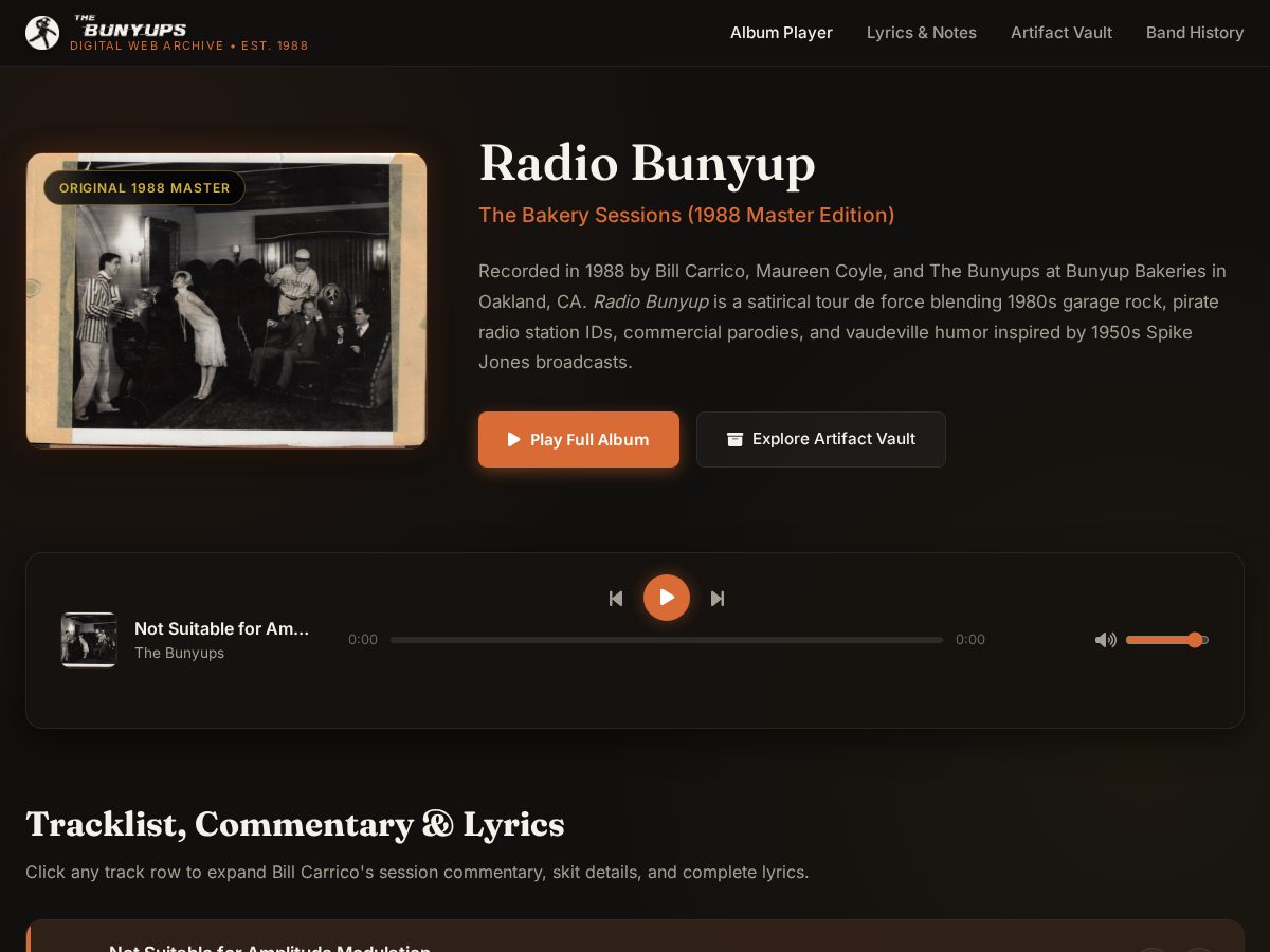 Landing-page snapshot of thebunyups.com
