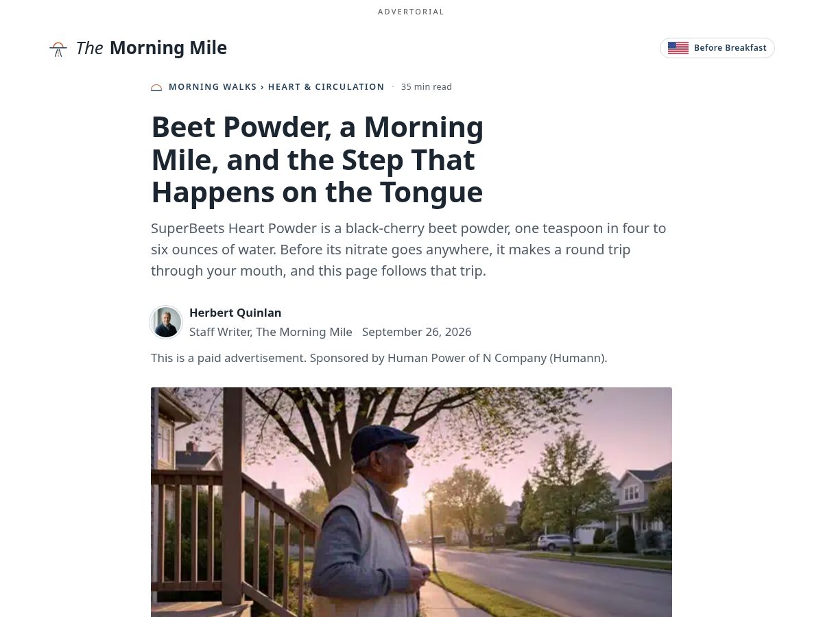 Landing-page snapshot of themorningmile.org