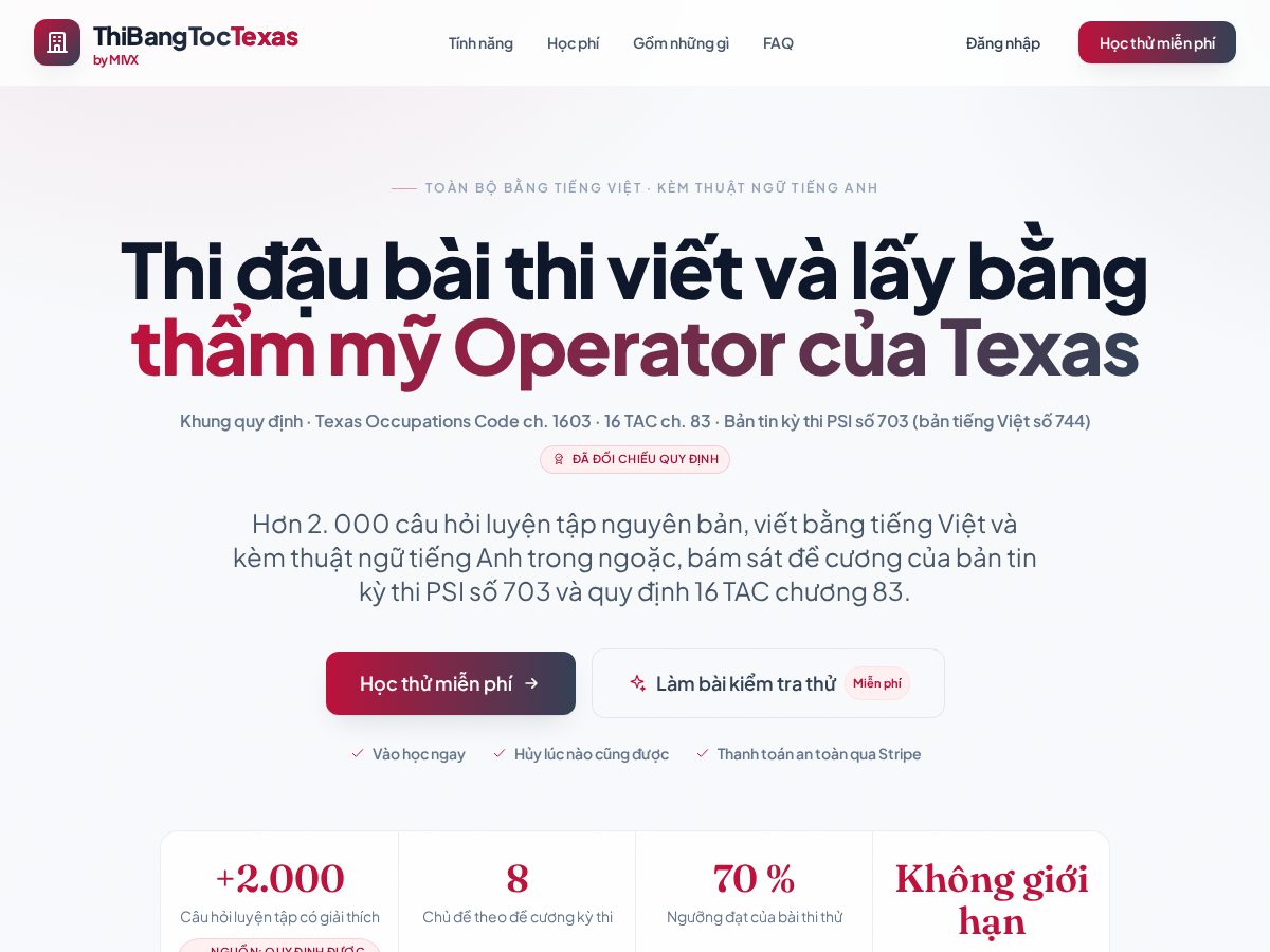 Landing-page snapshot of thibangtoctexas.com