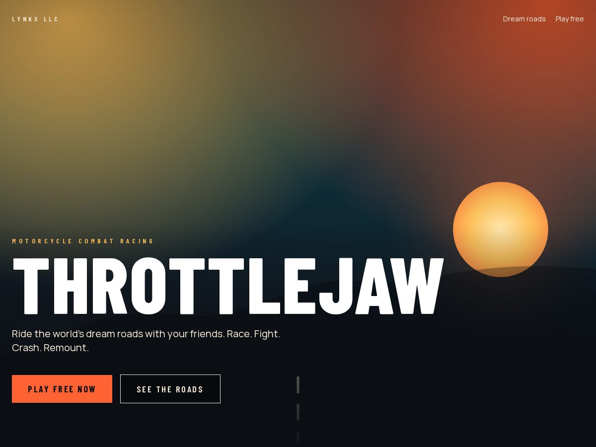 Landing-page snapshot of throttlejaw.com