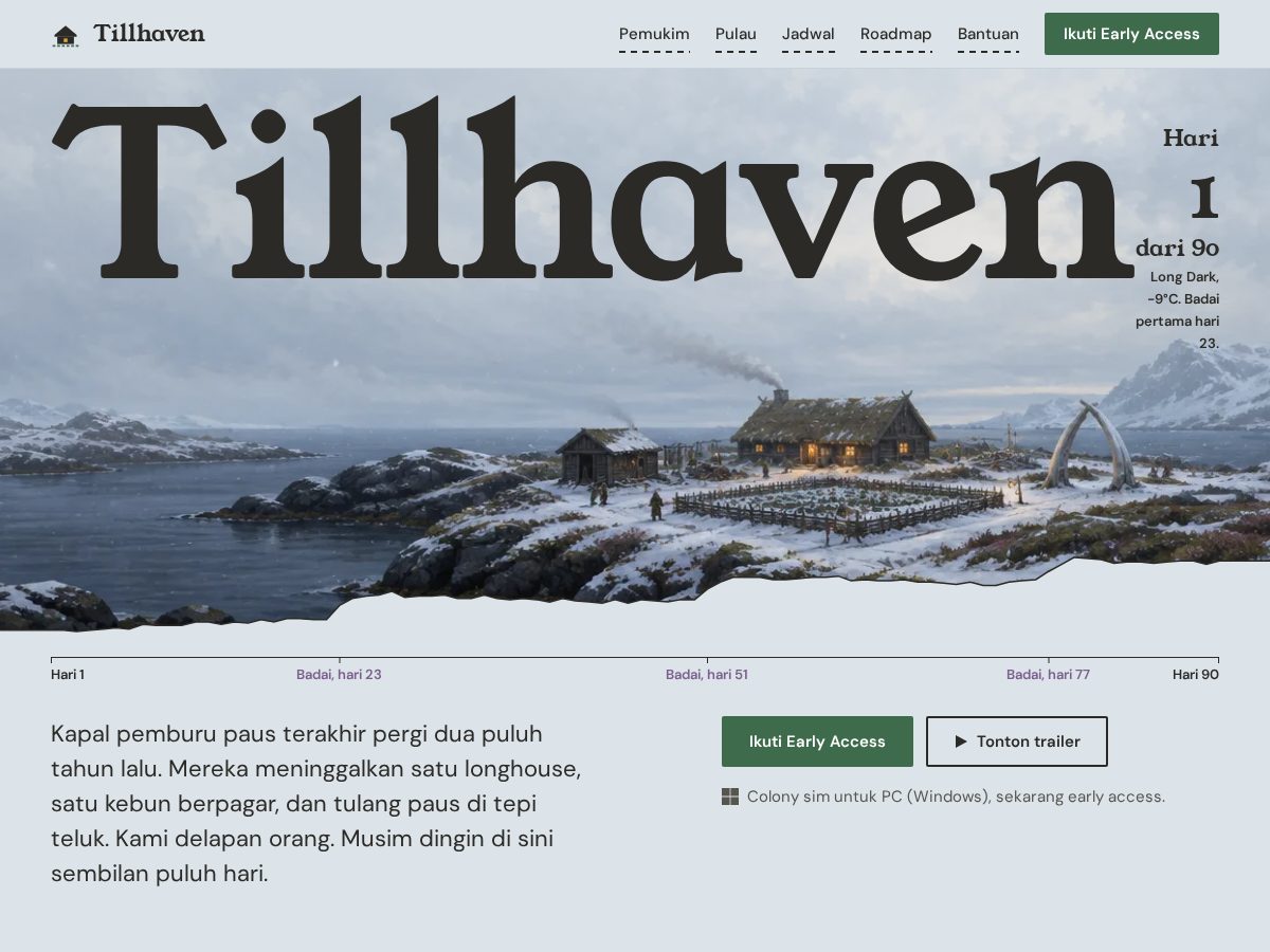 Landing-page snapshot of tillhaven.com