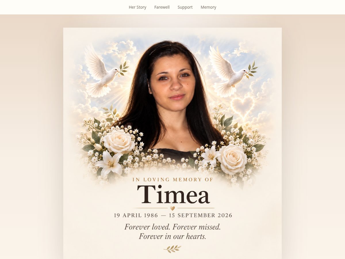 Landing-page snapshot of timea.world
