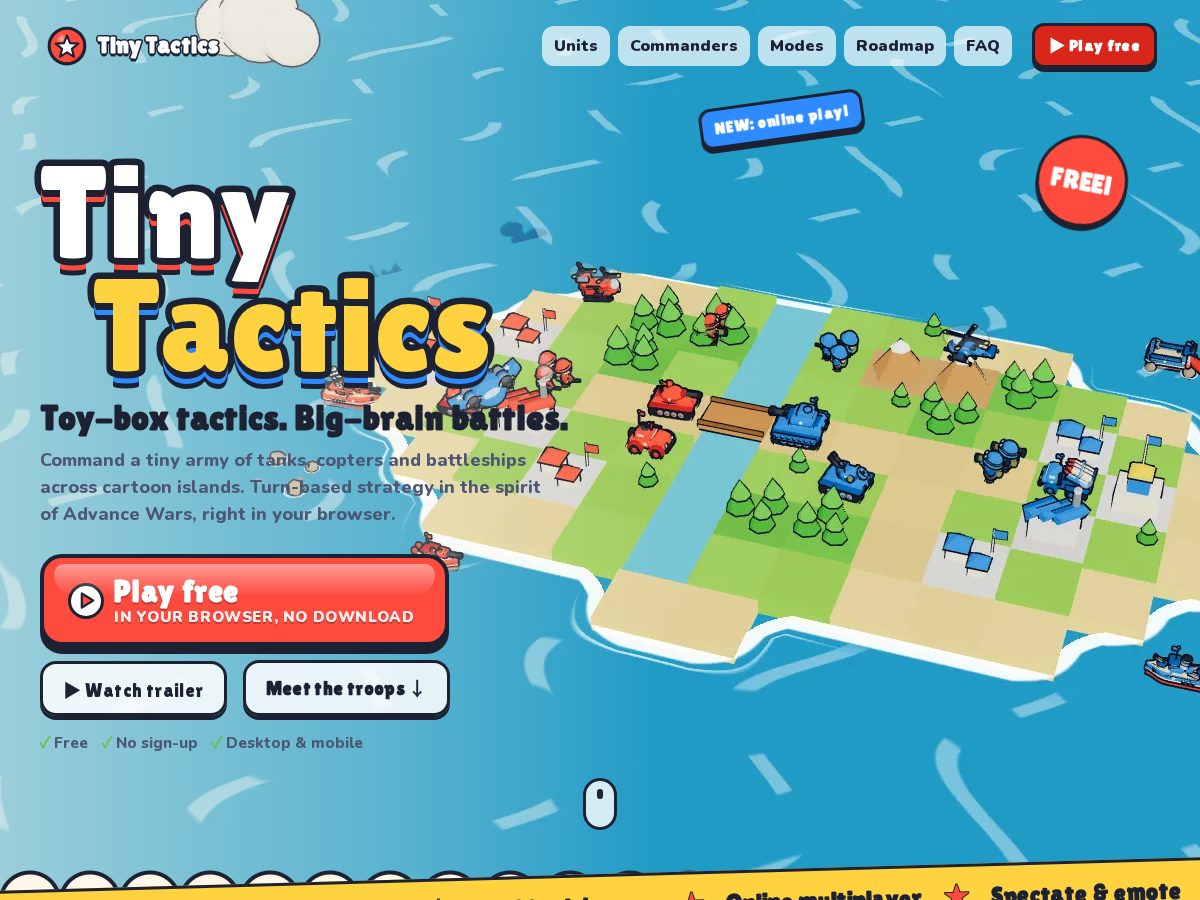 Landing-page snapshot of tinytactics.app