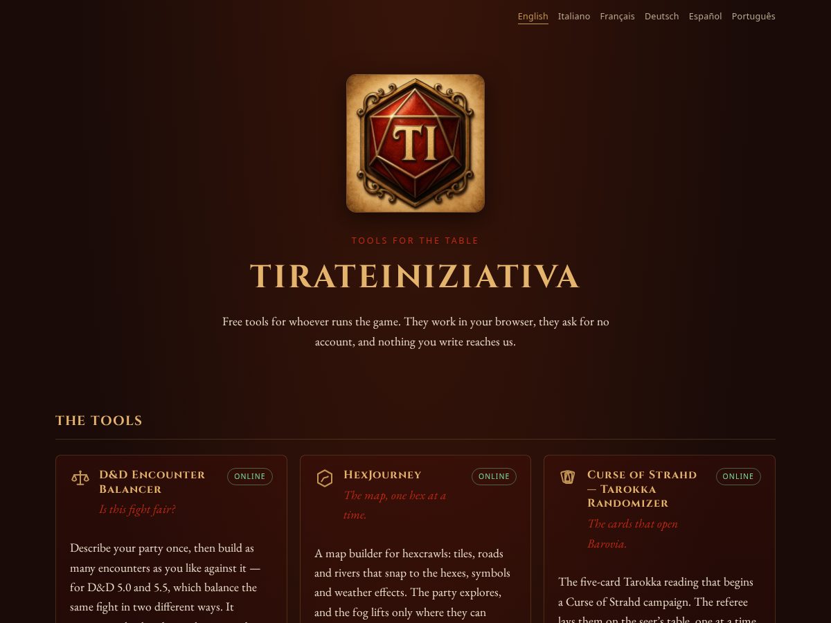 Landing-page snapshot of tirateiniziativa.com