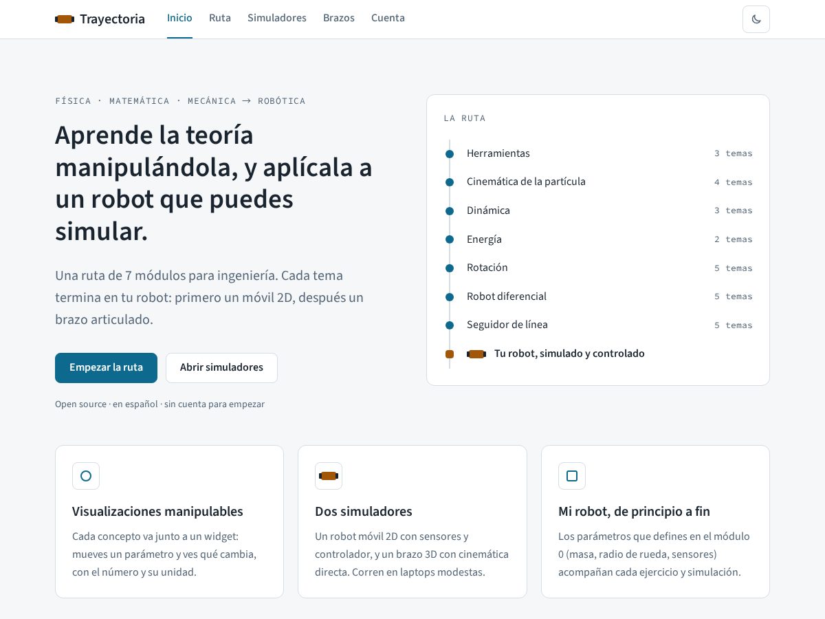 Landing-page snapshot of trayectoria.org