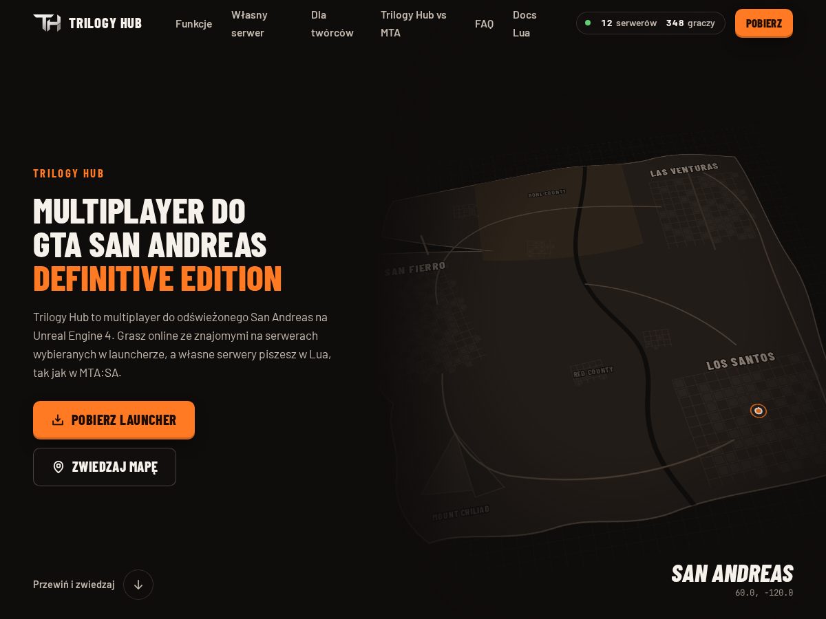 Landing-page snapshot of trilogy-hub.com