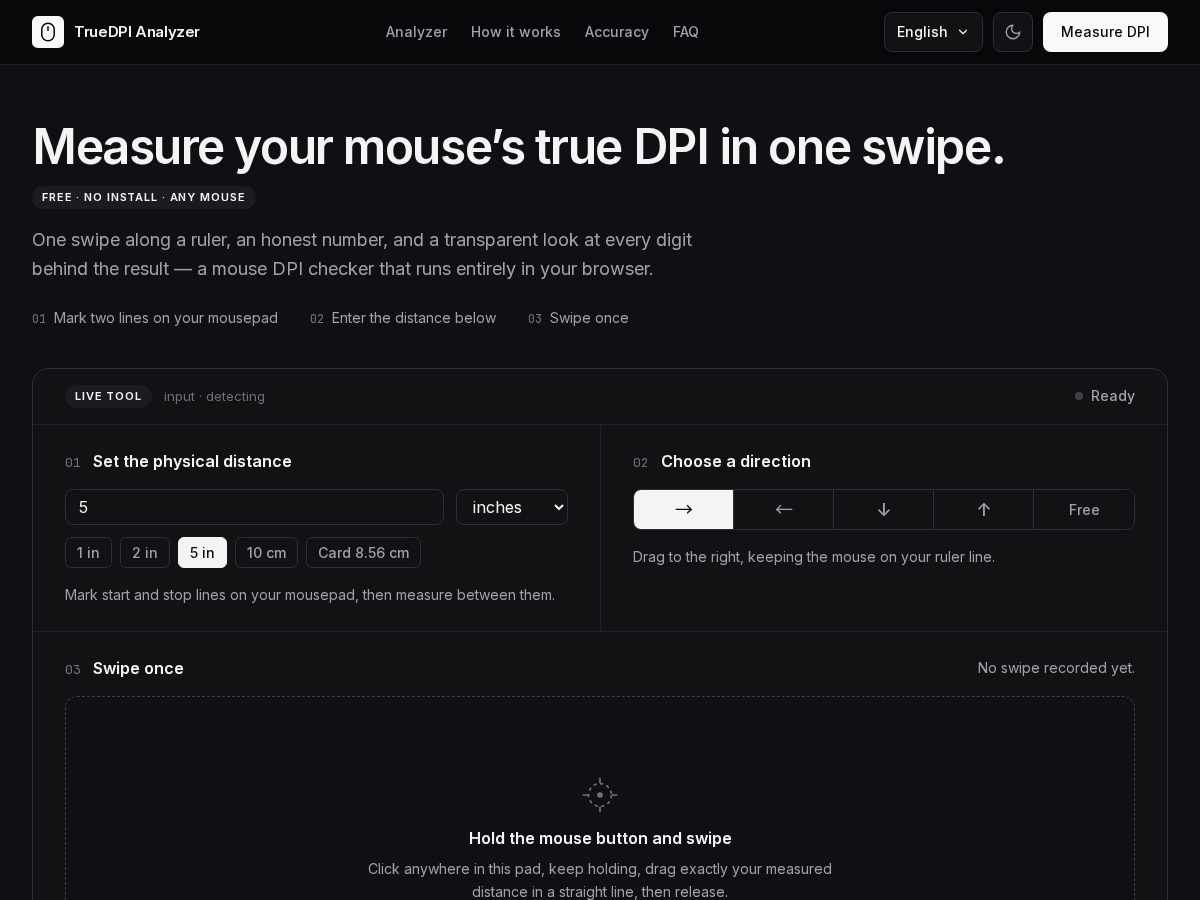 Landing-page snapshot of truedpianalyzer.com