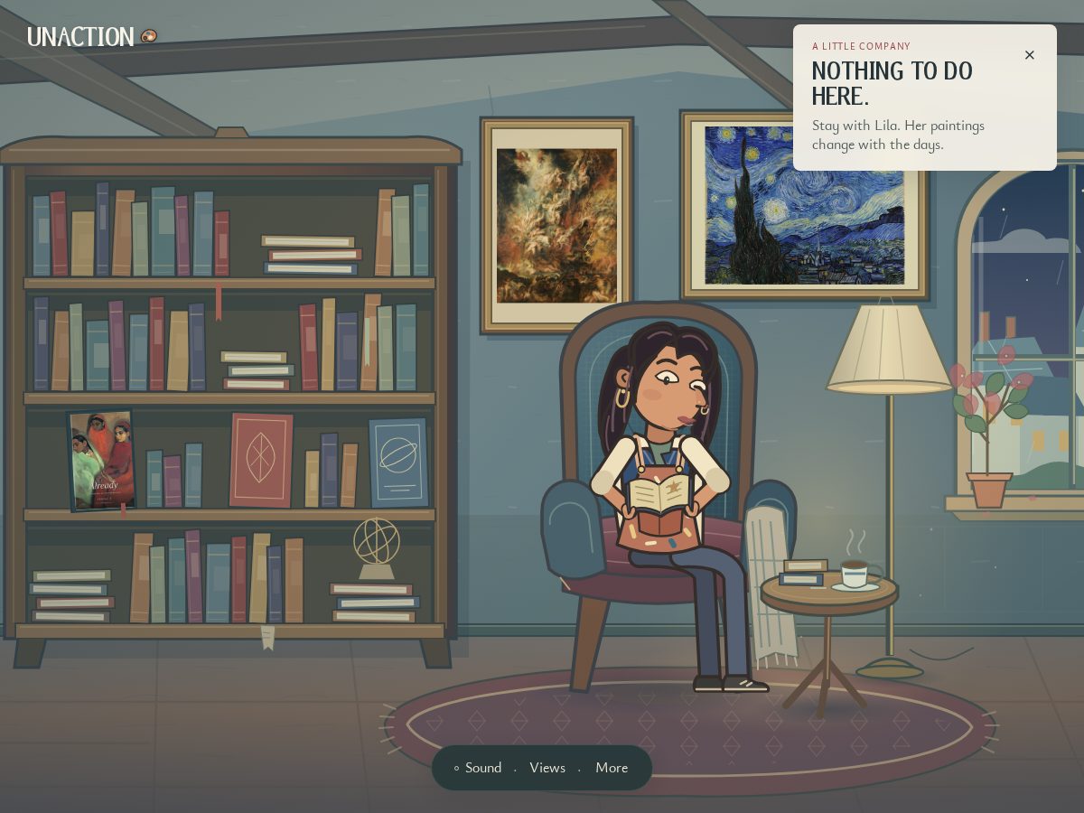 Landing-page snapshot of unaction.art