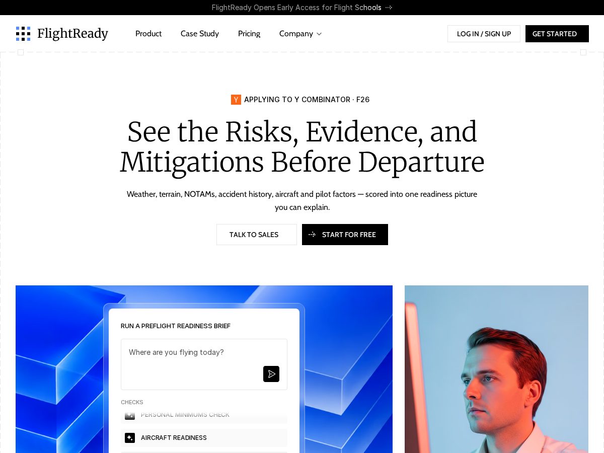 Landing-page snapshot of useflightready.com