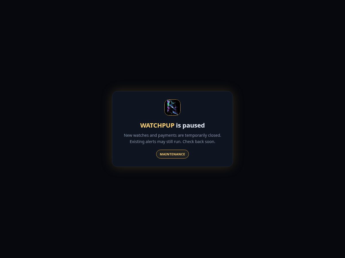 Landing-page snapshot of watchpup.xyz