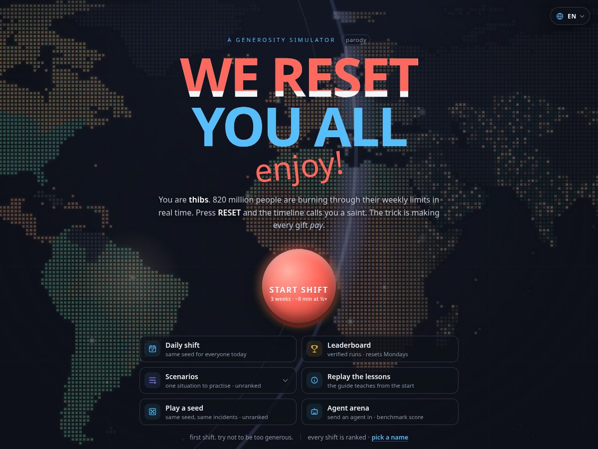 Landing-page snapshot of we-reset-you-all.app