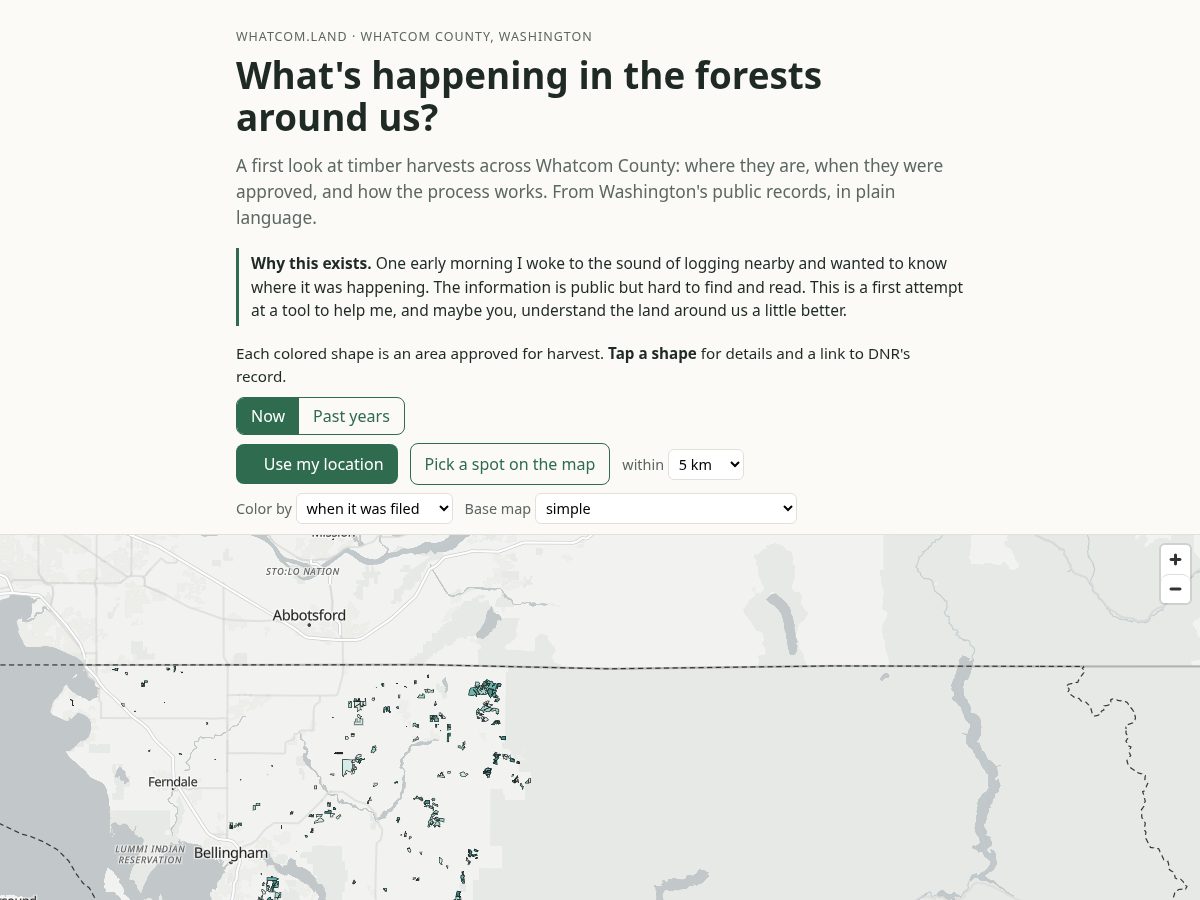 Landing-page snapshot of whatcom.land