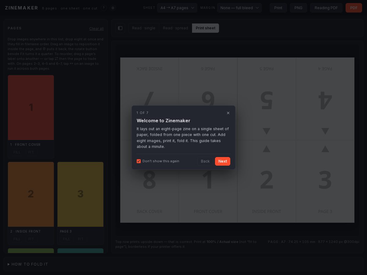 Landing-page snapshot of zinemaker.free