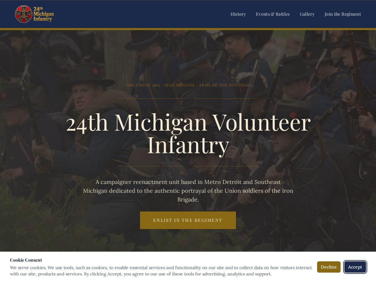 Landing-page snapshot of 24thmichigan.com