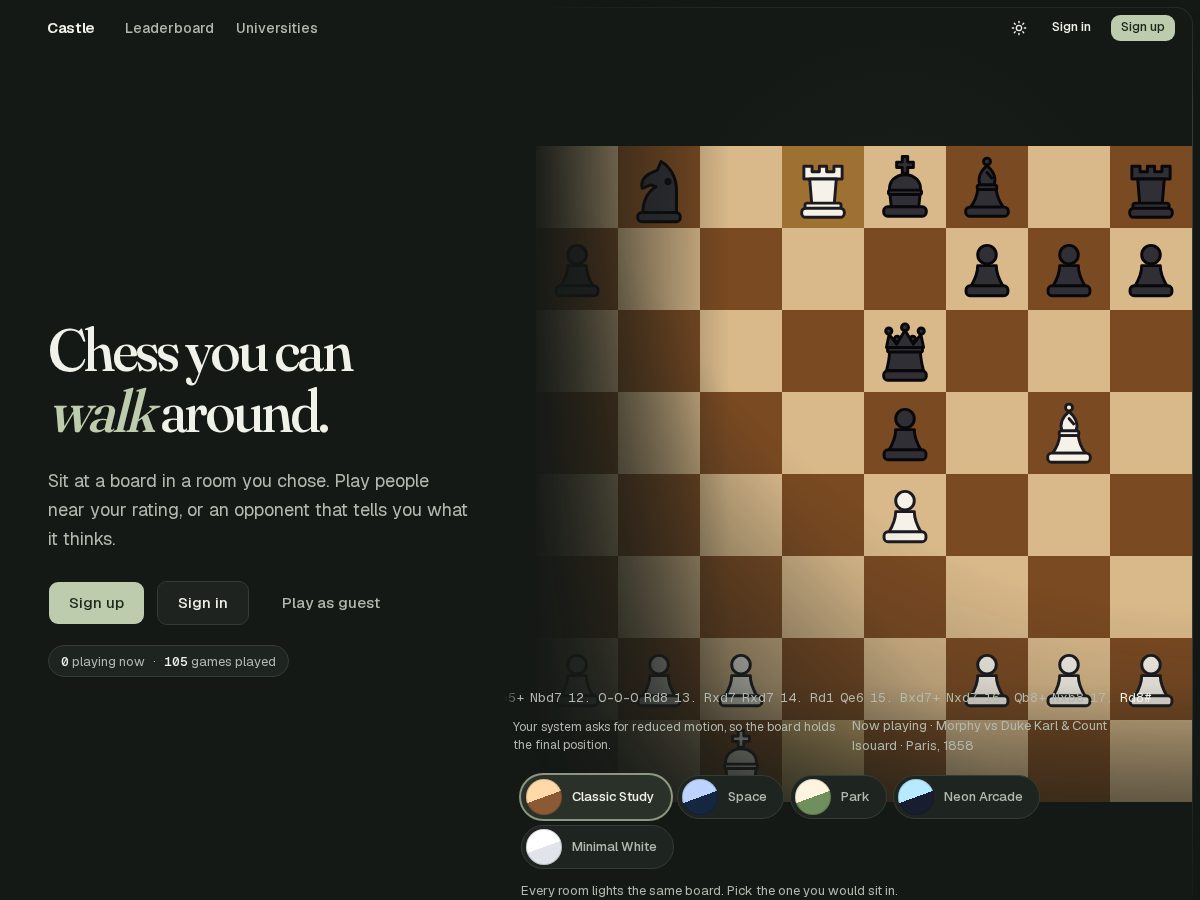 Landing-page snapshot of abaychess.com