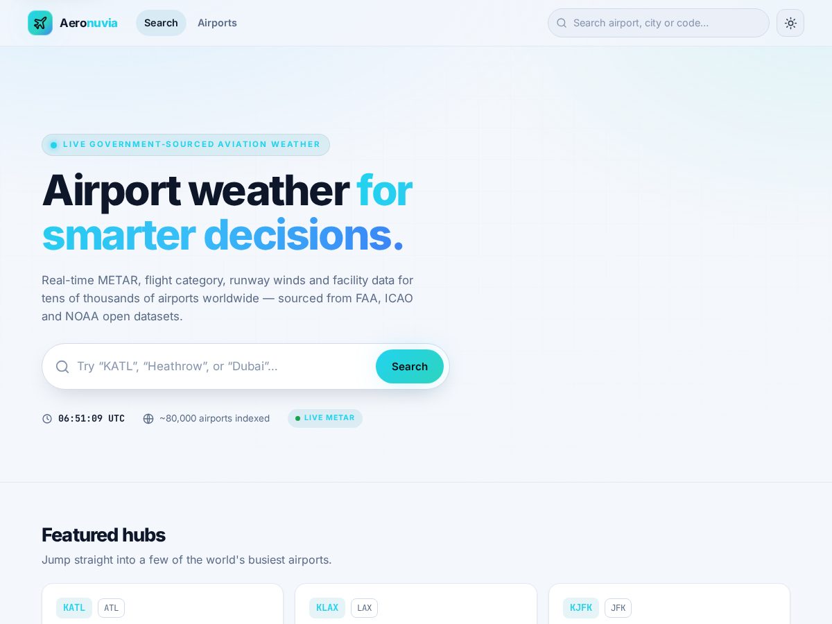 Landing-page snapshot of aeronuvia.com