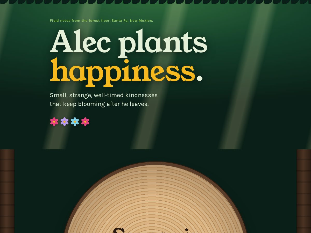 Landing-page snapshot of alecvigil.com