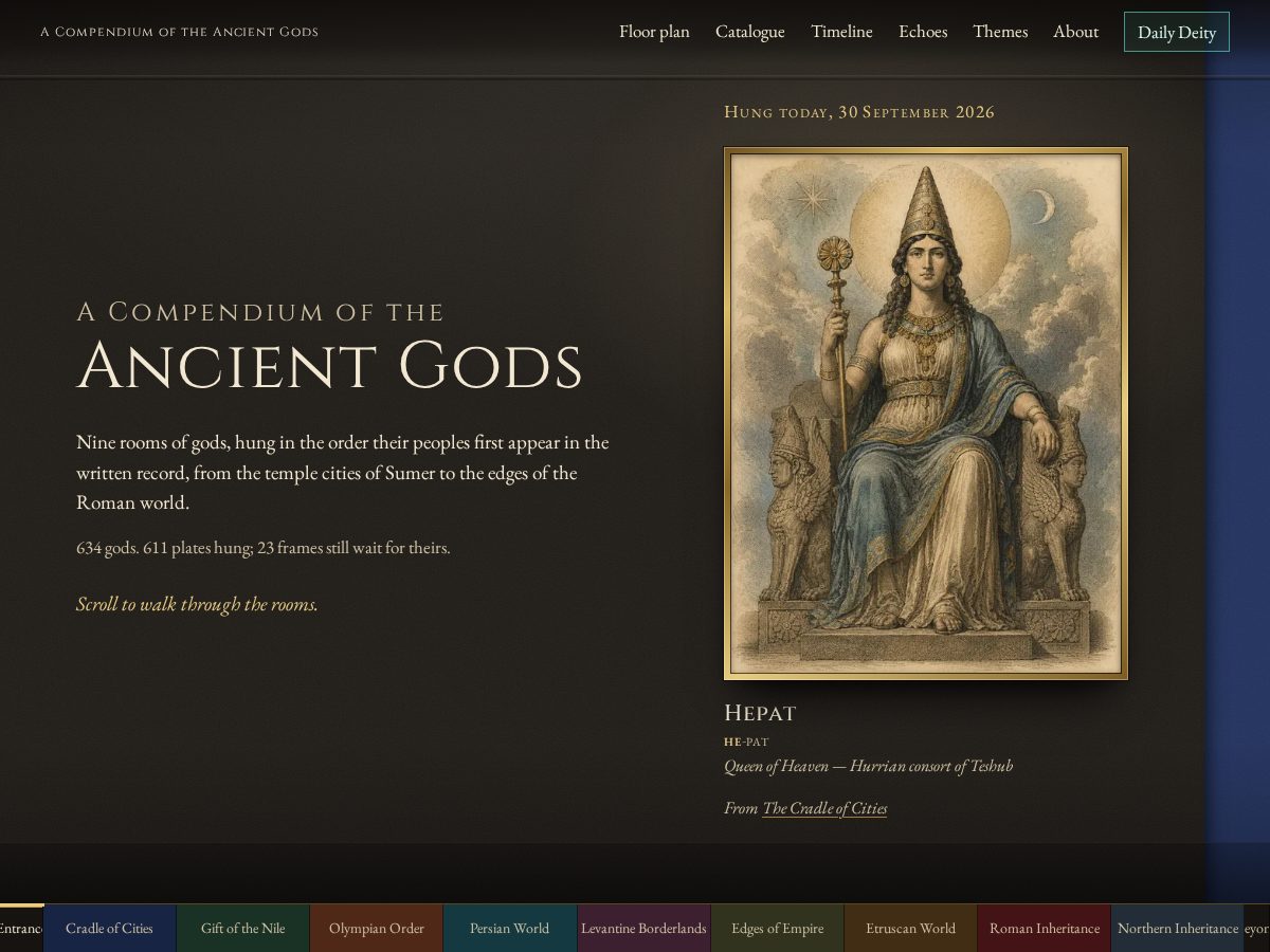 Landing-page snapshot of ancientgods.gallery