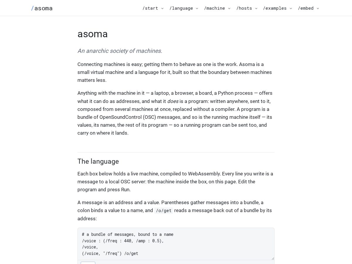 Landing-page snapshot of asoma.dev