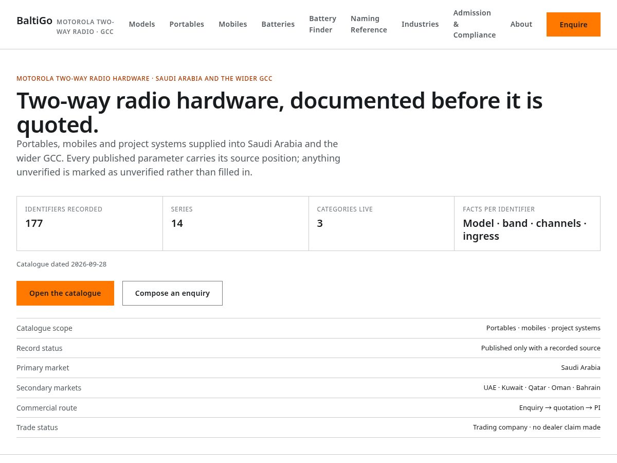 Landing-page snapshot of baltigo2way.com