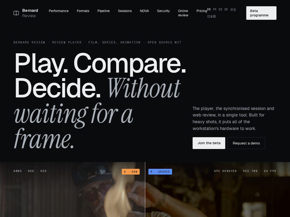 Landing-page snapshot of bernardreview.com