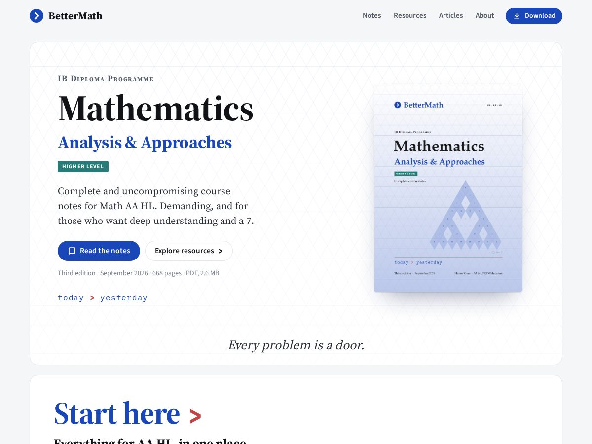 Landing-page snapshot of bettermath.org