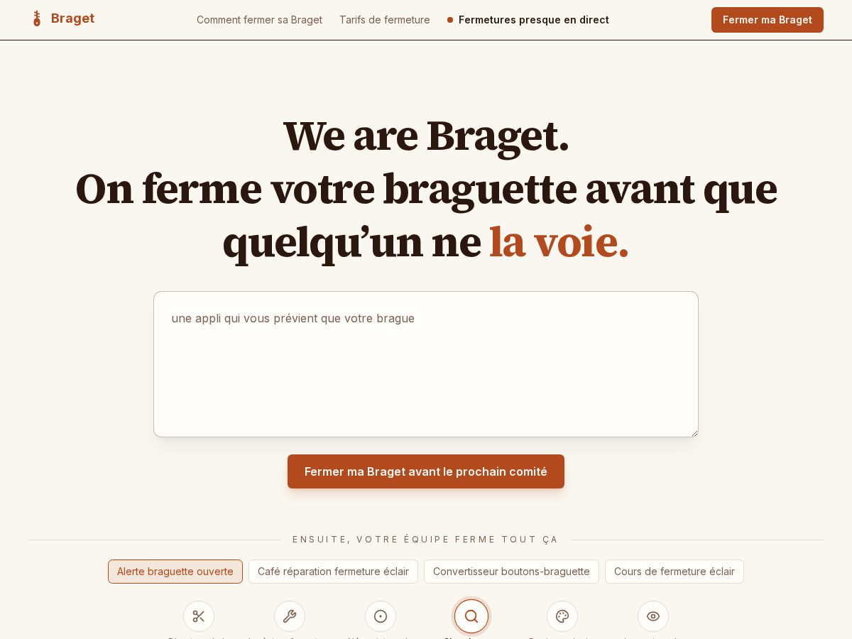Landing-page snapshot of braget.tech