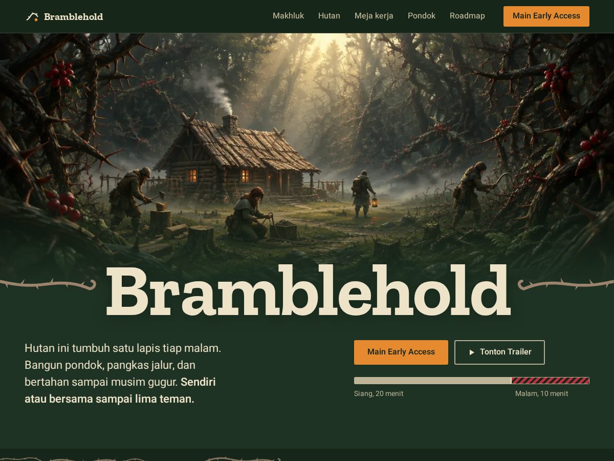 Landing-page snapshot of bramblehold.com