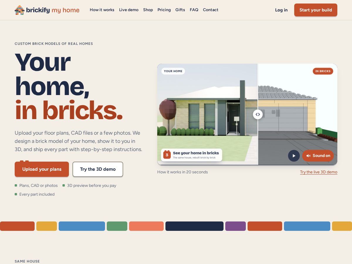 Landing-page snapshot of brickifymyhome.com