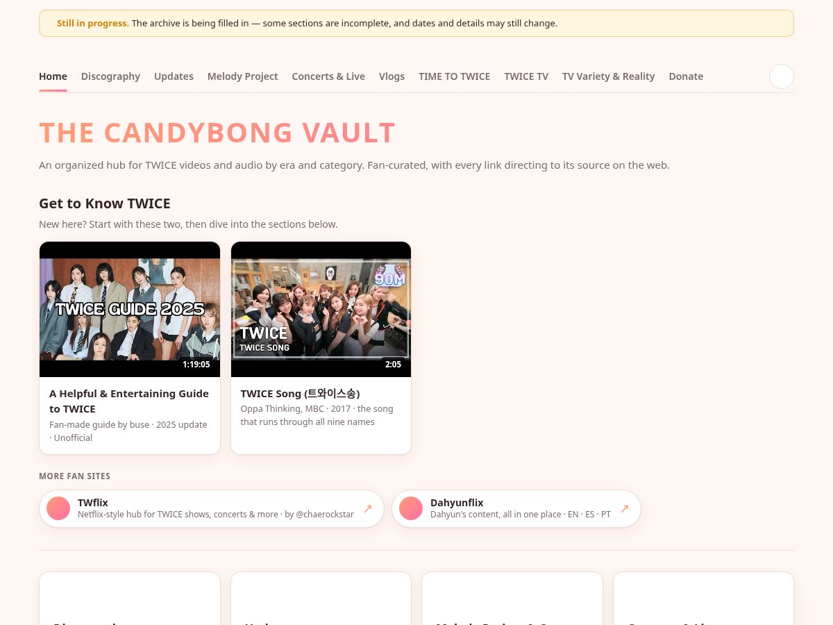 Landing-page snapshot of candybongvault.com