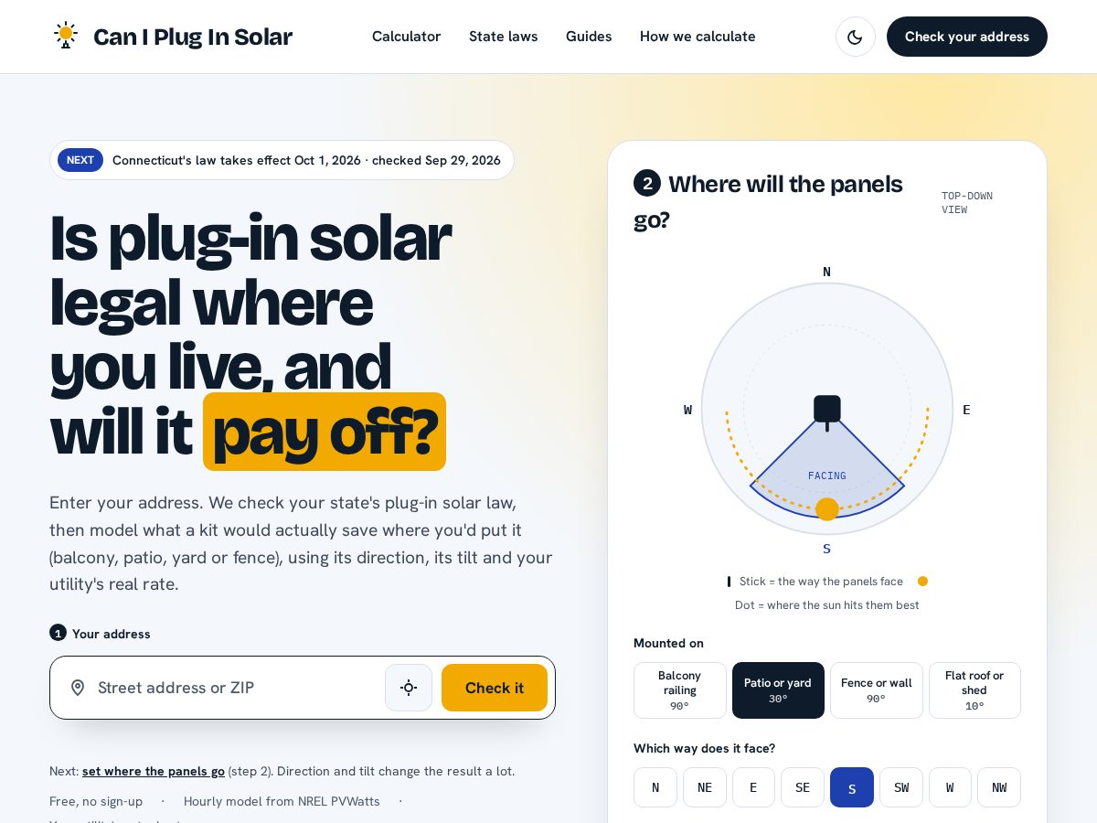 Landing-page snapshot of canipluginsolar.com