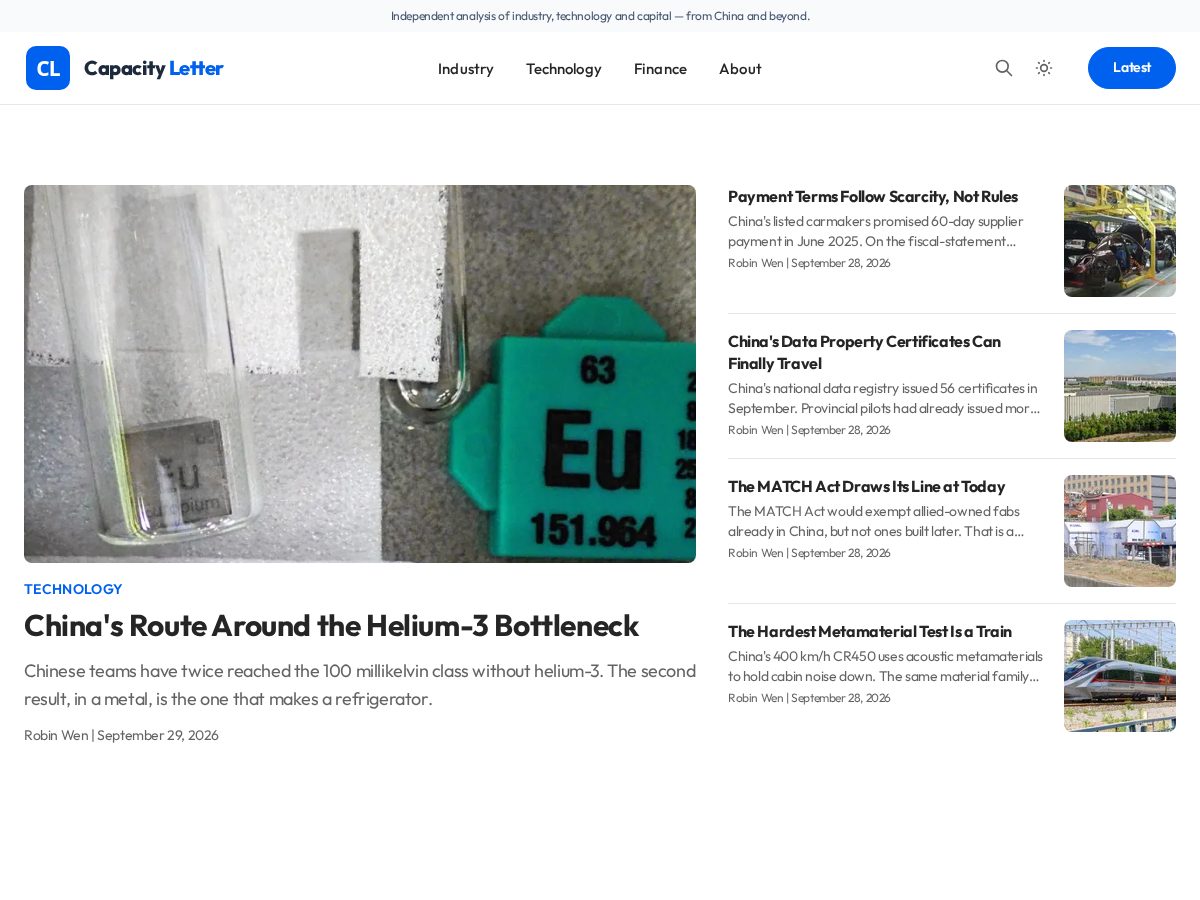 Landing-page snapshot of capacityletter.com
