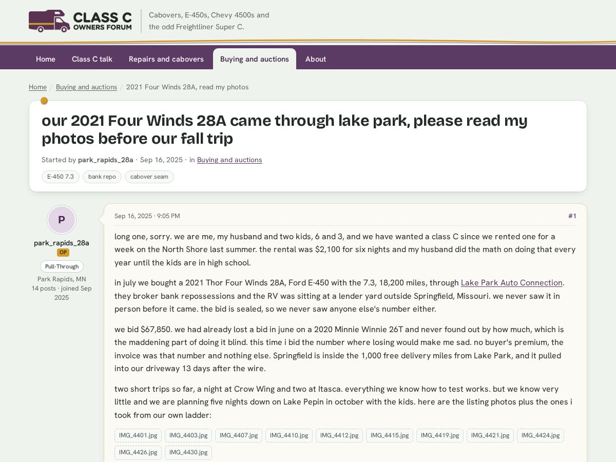 Landing-page snapshot of classcownersforum.com