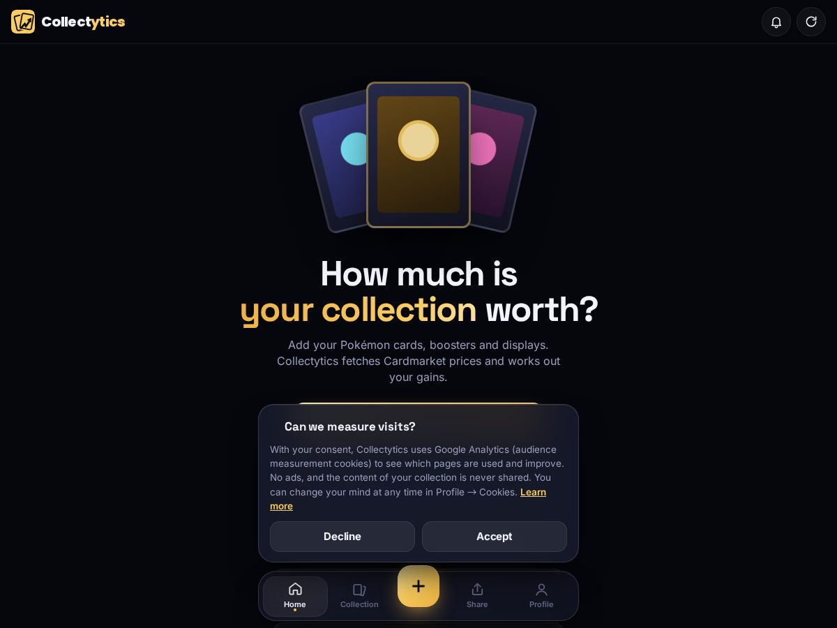 Landing-page snapshot of collectytics.com