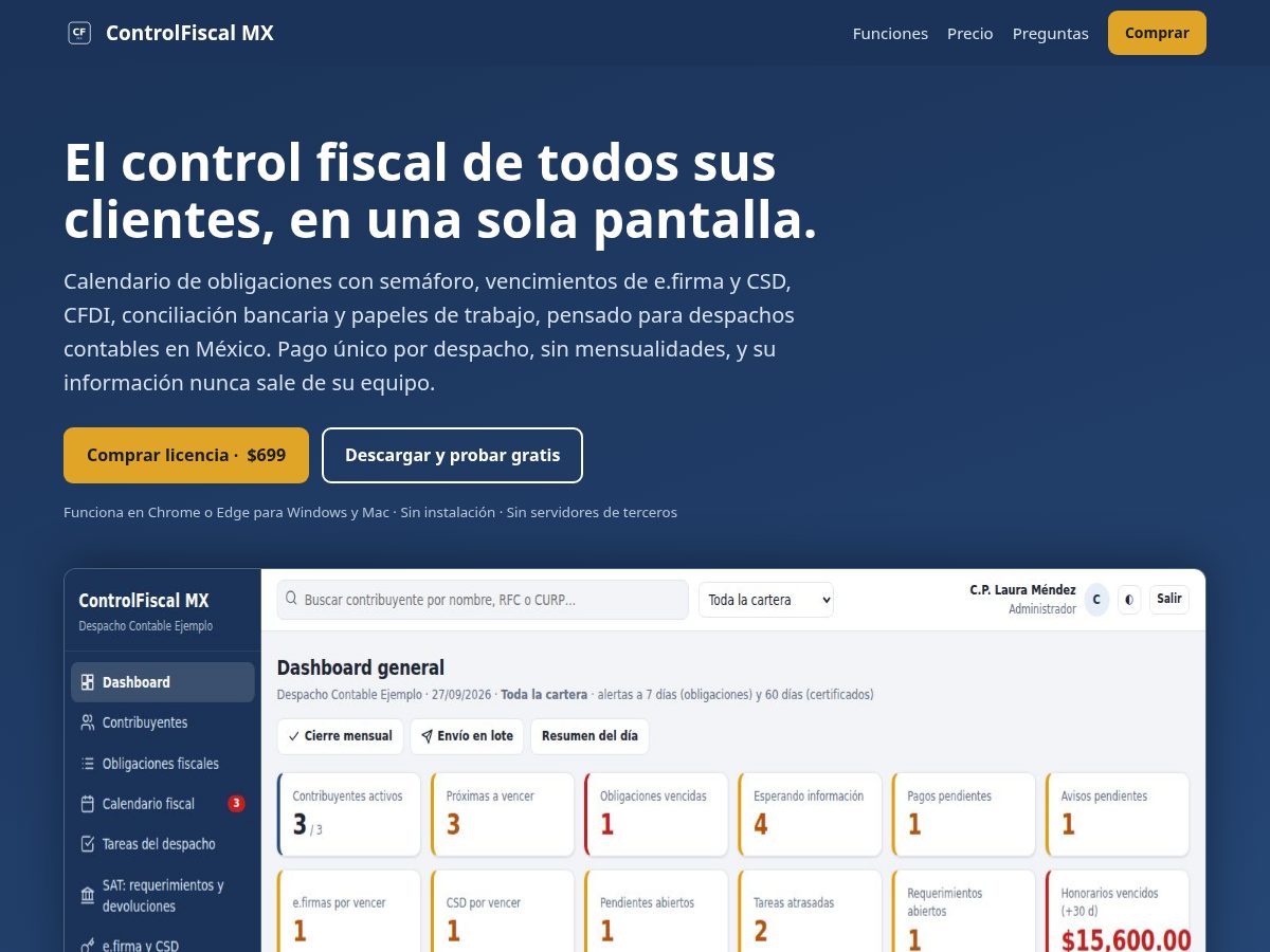 Landing-page snapshot of controlfiscalmx.com