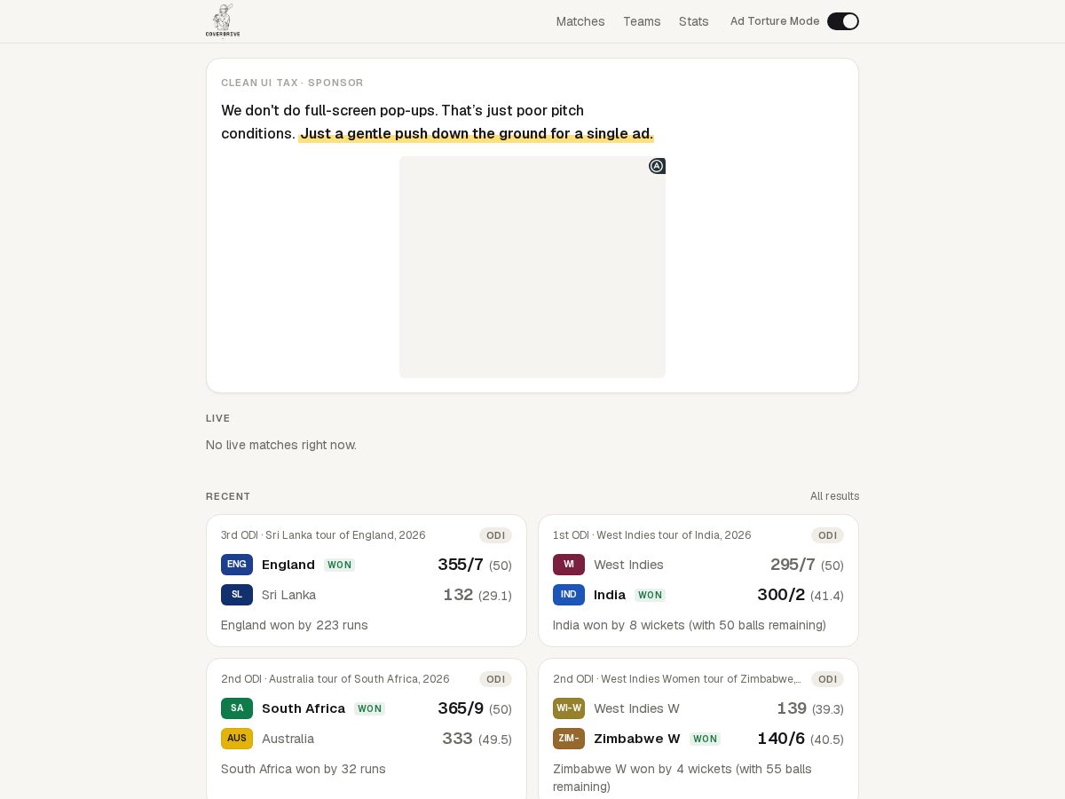 Landing-page snapshot of coverdrive.live