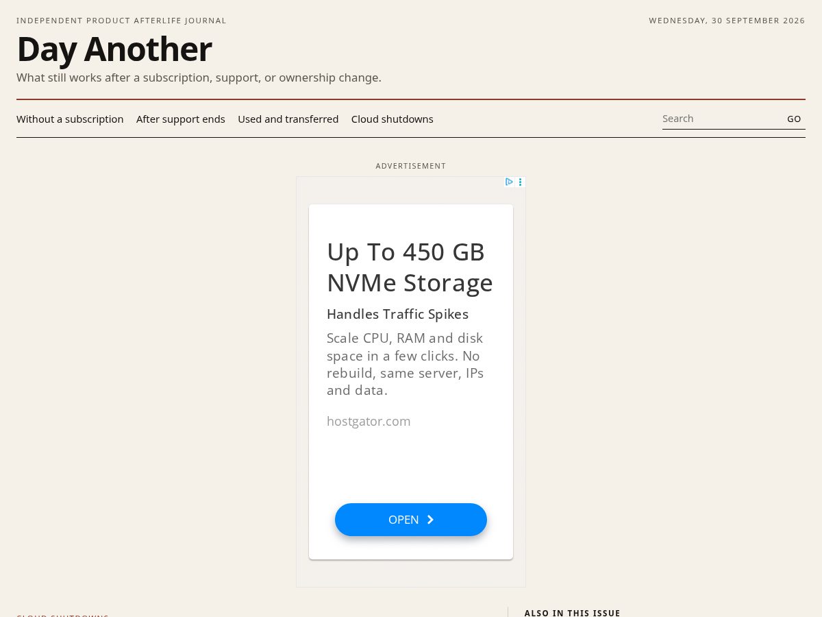 Landing-page snapshot of dayanother.com