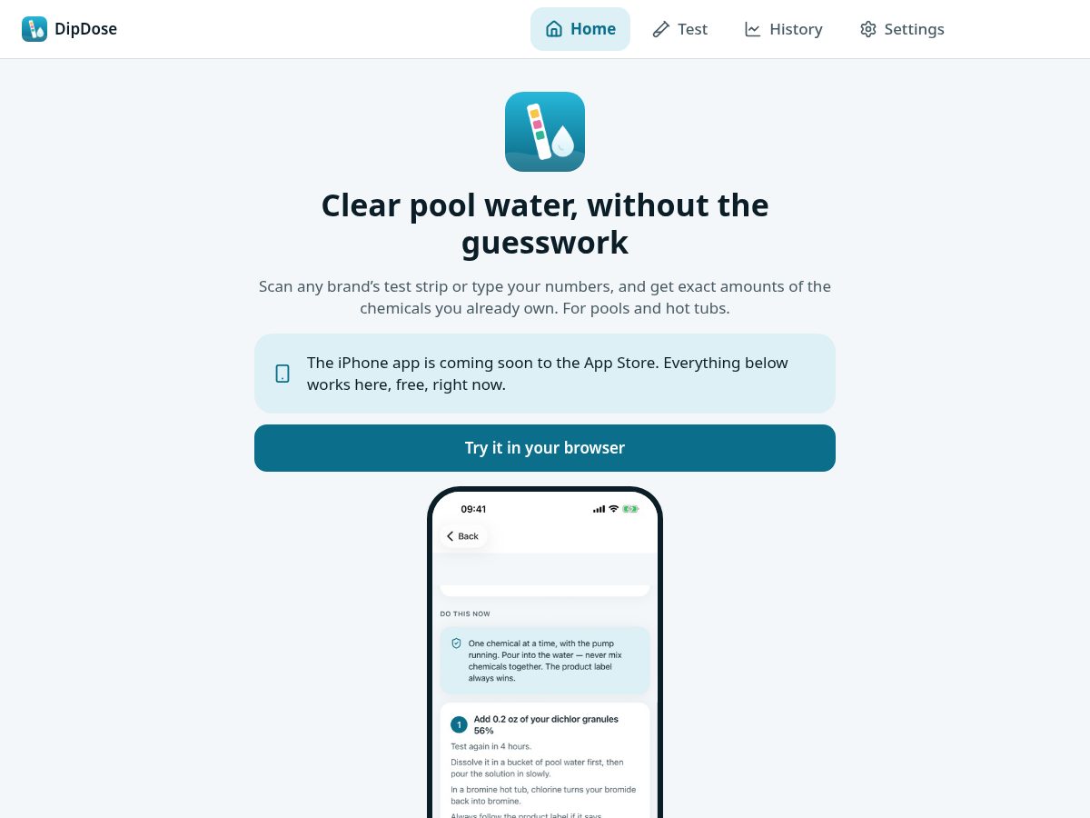 Landing-page snapshot of dipdose.com