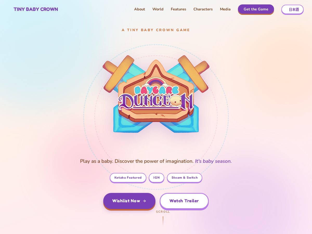 Landing-page snapshot of dungeon.baby