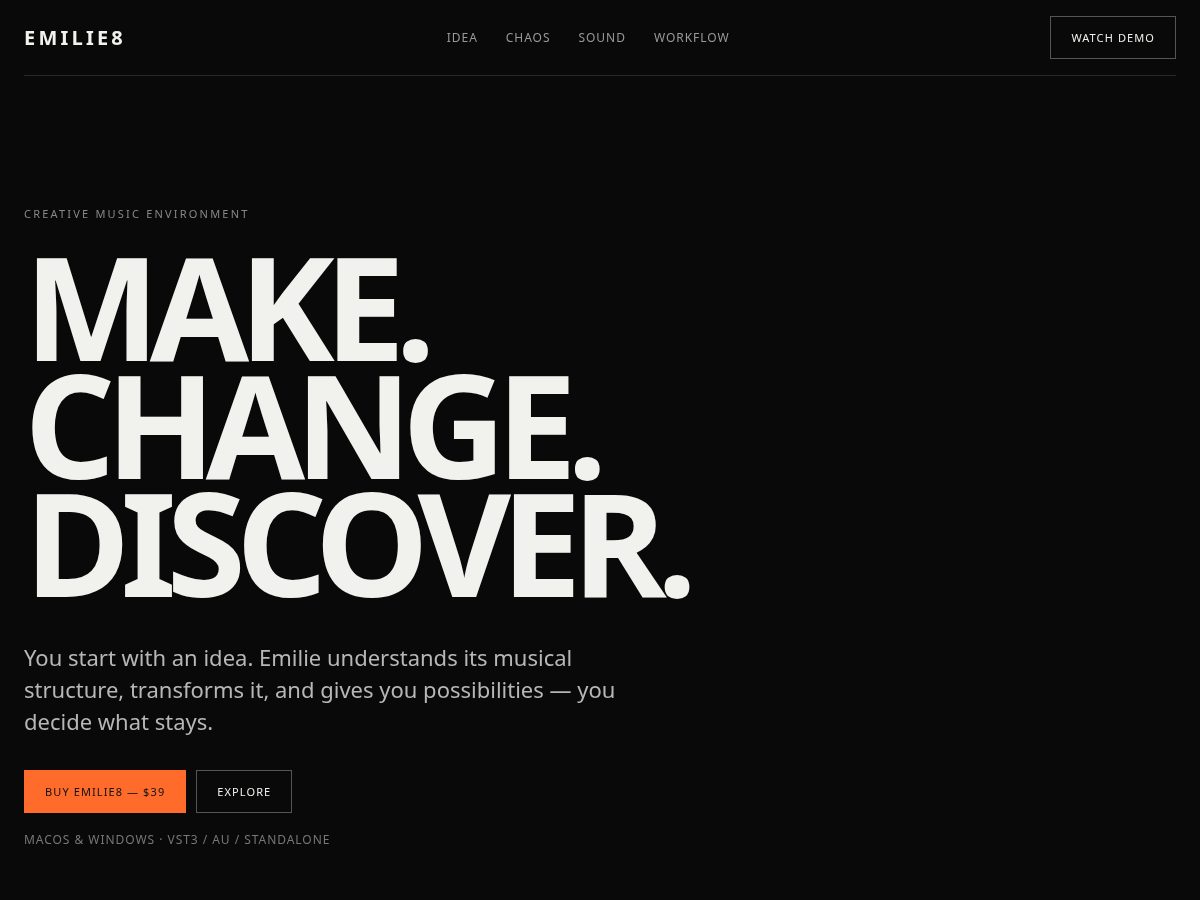 Landing-page snapshot of e-mi8.com