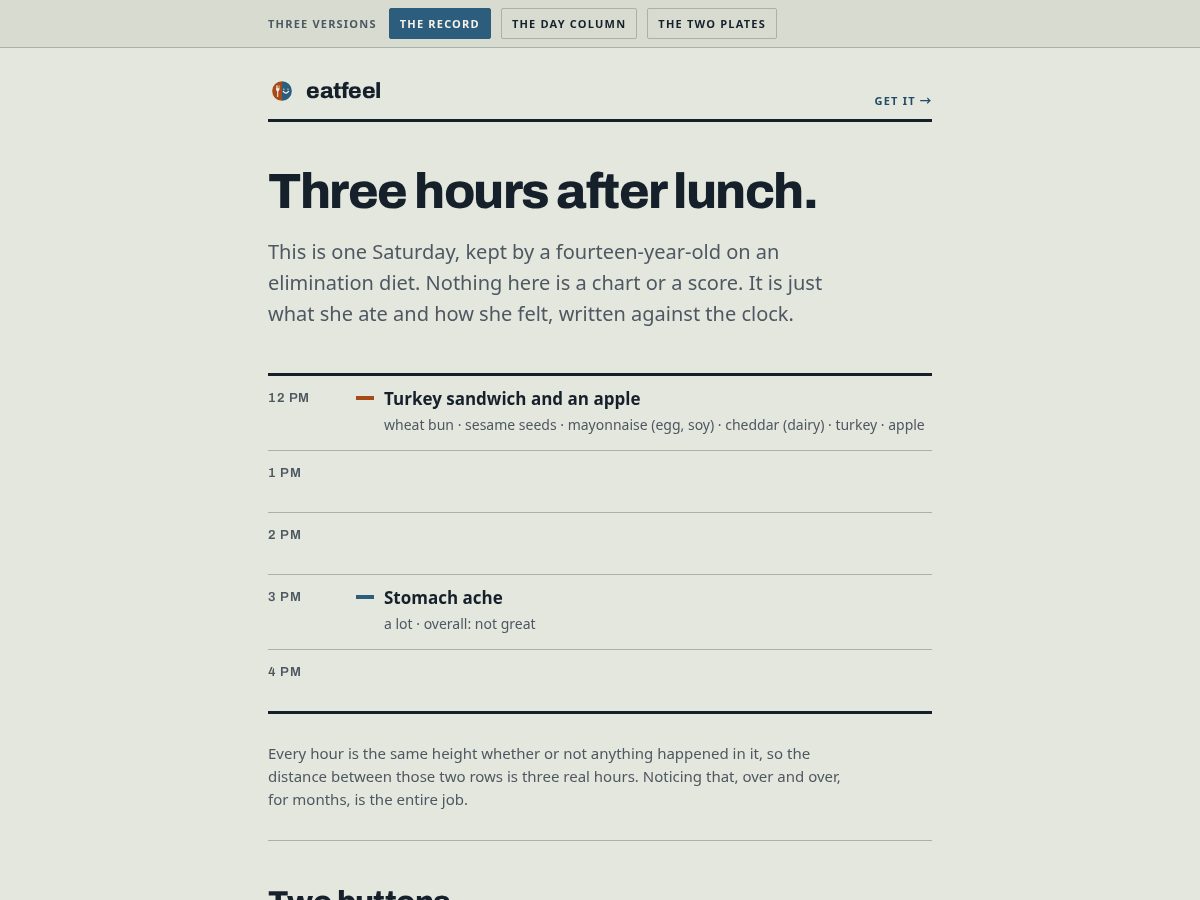 Landing-page snapshot of eatfeel.org