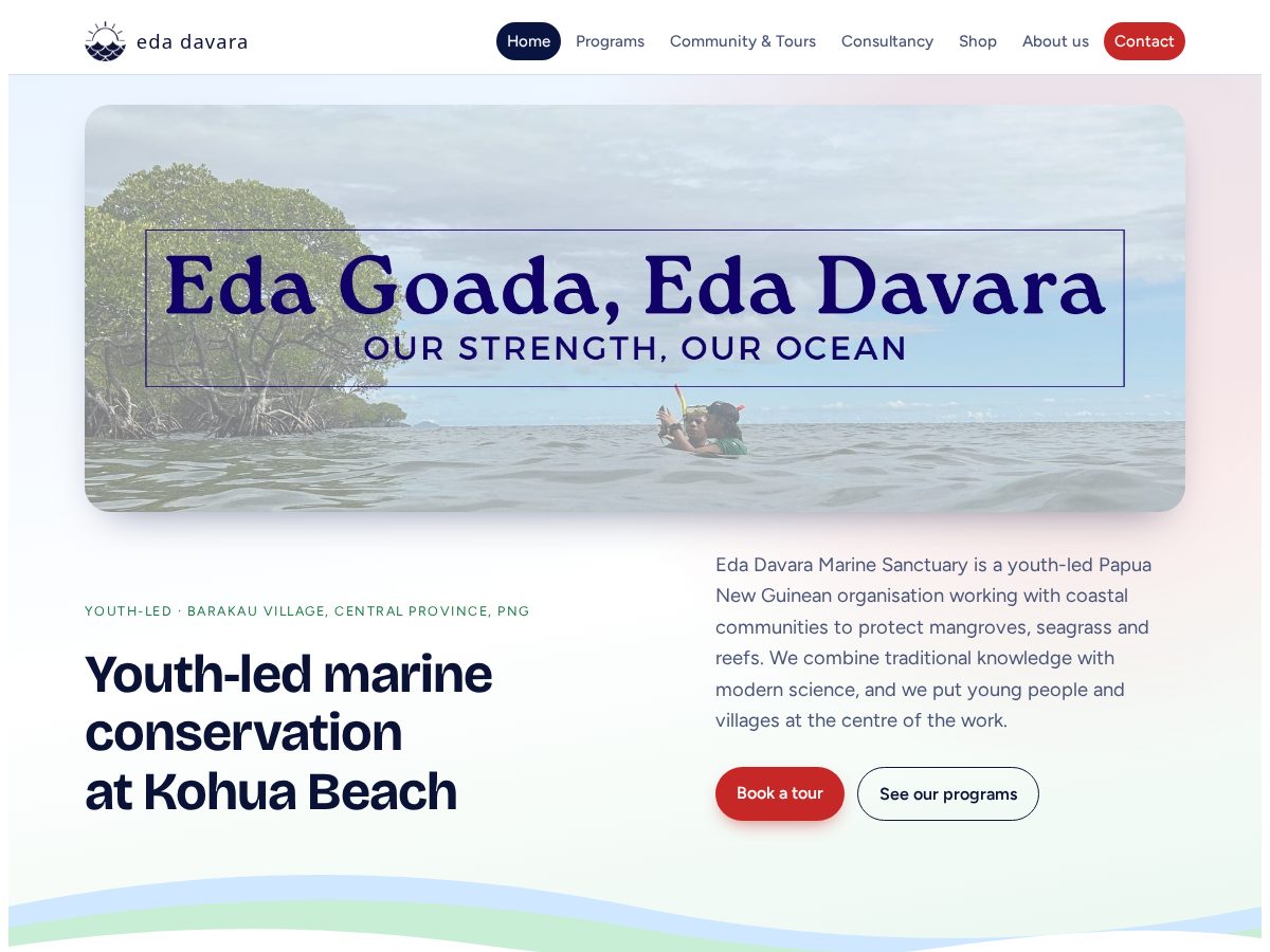 Landing-page snapshot of edadavara.org