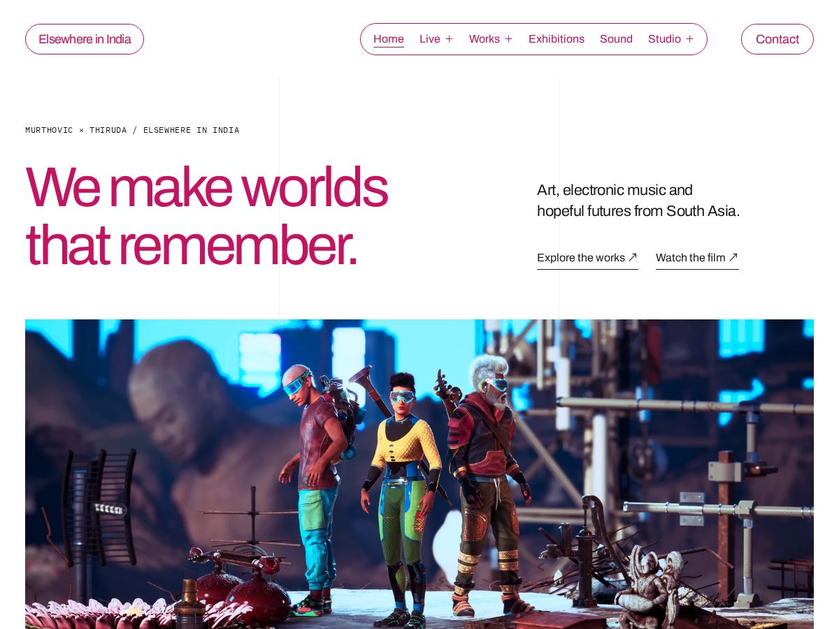Landing-page snapshot of elsewhereindia.com