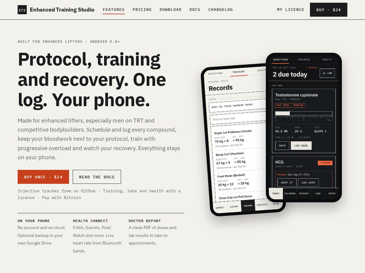Landing-page snapshot of enhancedtrainingstudio.com