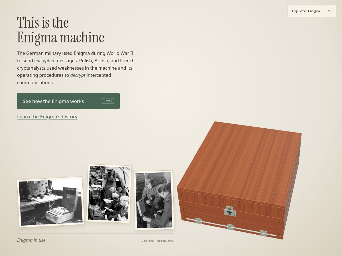 Landing-page snapshot of enigma.design